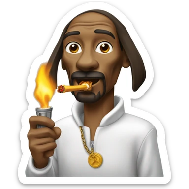 Snoop dog eating  a torch sticker