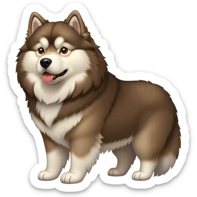 Brown Alaskan Malamute dog sticker