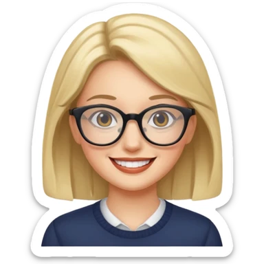 👩 with specs sticker