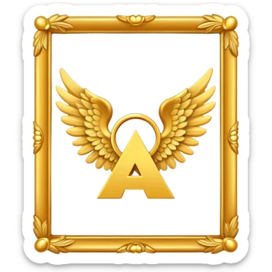newbie-place-award-number-in-frame-decorated-with-golden-angel--wings sticker