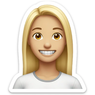 A girl with braces sticker