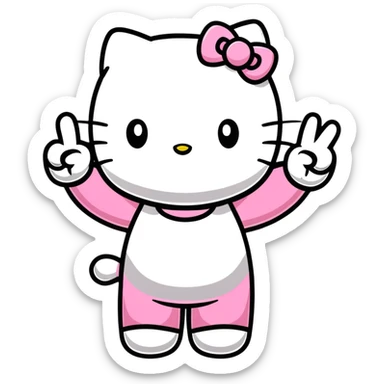 hello kitty middle fingers  sticker