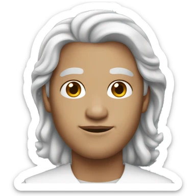 30 years old with slightly white skin and long brown hair sticker