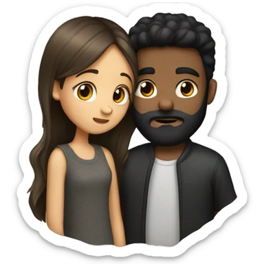 Girl kissing a boy with dark beard  sticker