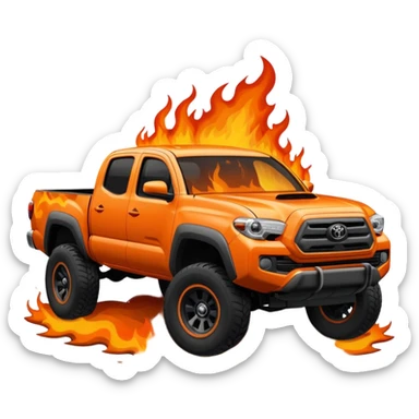 toyota tacoma truck fire sticker