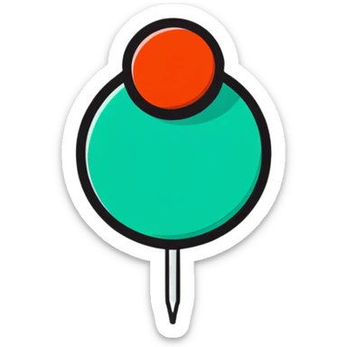 Colorful push pin with round head sticker