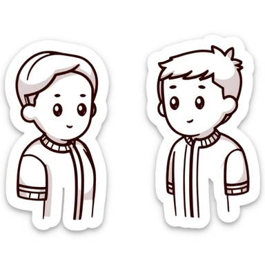 couple with communication problems ignoring each other sticker