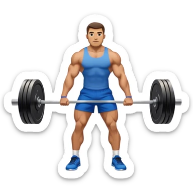 buff man with blue shorts doing deadlift sticker