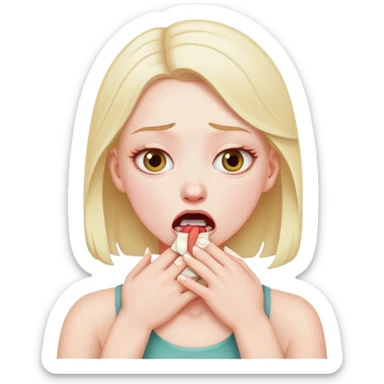 white girl choking self out sticker