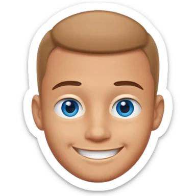 very big head and small body proportion male cartoon sticker