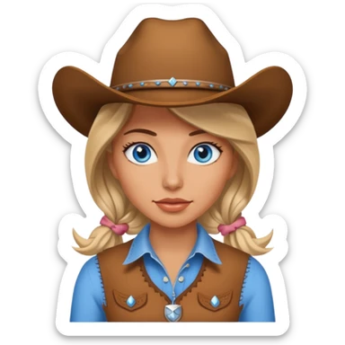 Cowgirl  blue eyes sticker