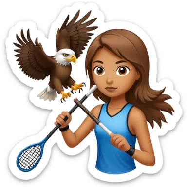 girl eagle playing lacrosse sticker