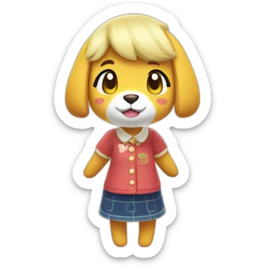 Isabelle animal crossing heart sticker
