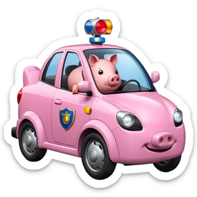 Three wheel car - looks like a pig with a police light sticker