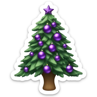 Christmas tree with purple ornaments sticker