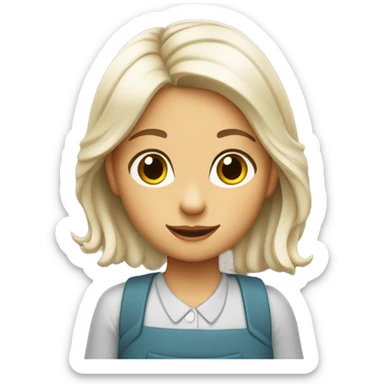 Niña con pelo cafe claro lacio de 12 años blanca sticker