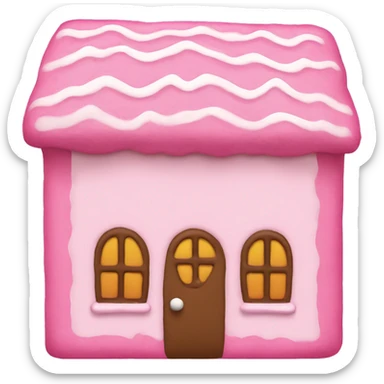 A pink gingerbread house sticker