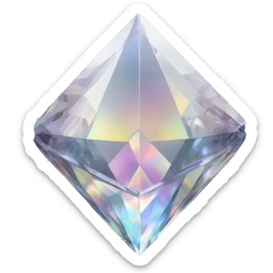 Pyramid-shaped 56-carat iridescent diamond crystal sticker