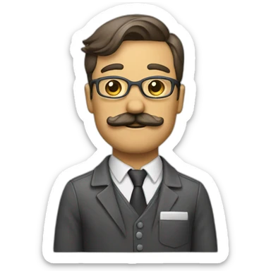 An architect in architects' clothing with a mustache sticker