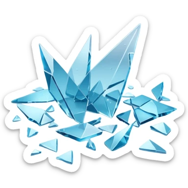 3D render of Broken Glass Shards, forensic investigation aesthetic, sterile clinical lighting, cool blue undertones, sharp high-contrast details, professional clean look. sticker