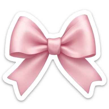 light pink ribbon bow sticker