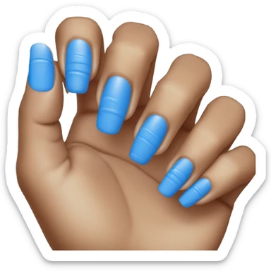 pretty blue acrylic nails 5 fingers sticker