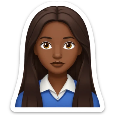 D.Woods of Dainty Kane with long dark brown hair, medium dark skin sticker