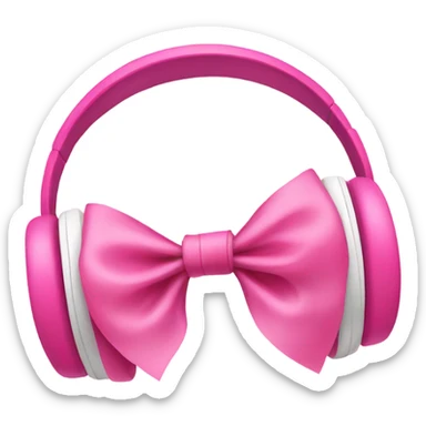 Apple headphones with pink bows  sticker