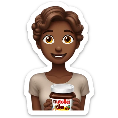 girl-brownlocks-eating-nutella sticker