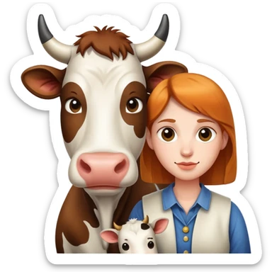 yo con una vaca sticker