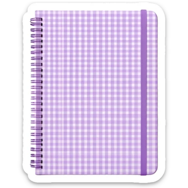 Cute  journal cover, pastel purple gingham pattern
Handwritten feminine typography, soft aesthetic, cozy girl vibe
Clean product mockup, minimal shadows, lifestyle stationery style sticker