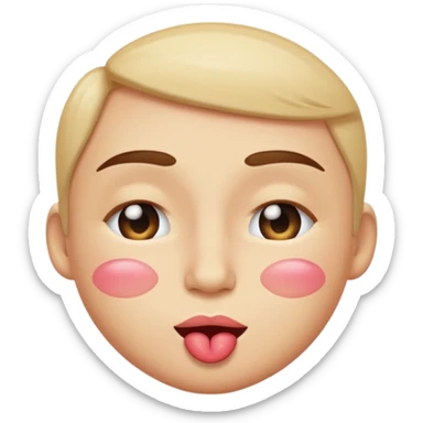 kiss wink emoji with tear  sticker