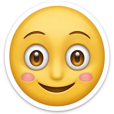 Normal yellow simple Emoji Smiling with eye bags sticker