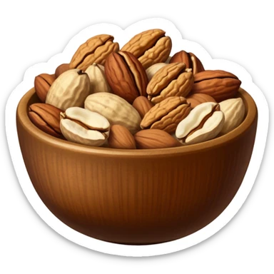 a bowl of nuts sticker