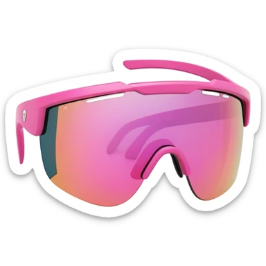 sporty pink shield visor sunglasses with chunky oversized frame, athletic design, sturdy thick appearance, one-piece lens sticker