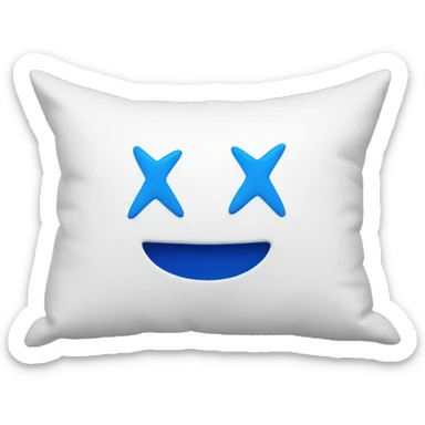 White pillow with blue stars on it sticker