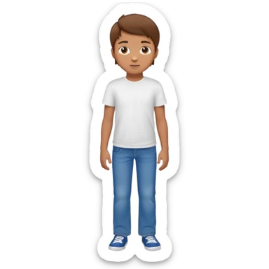 Make in Apple style a boy with brown hair stay in latoo sticker