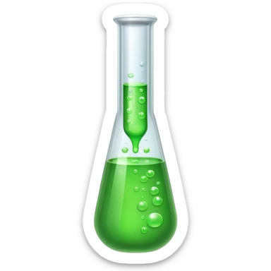 test tube with green liquid sticker