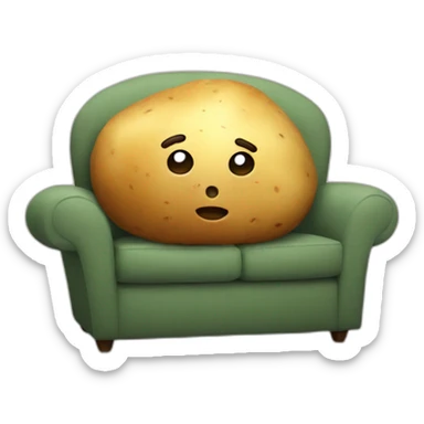 Potato on a sofa sticker