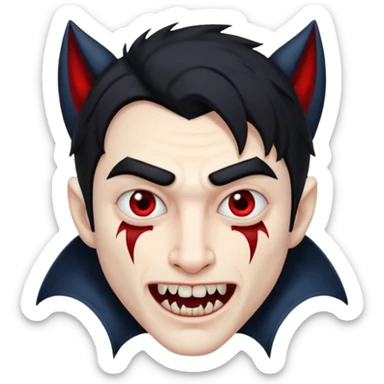 A man with vampire and wolf sticker