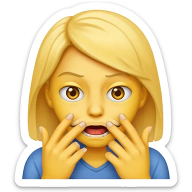 Nervous emoji that bite his nails sticker