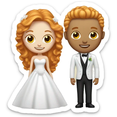 ginger bride with blonde groom sticker
