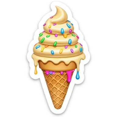 Ice Cream Cone melting sticker