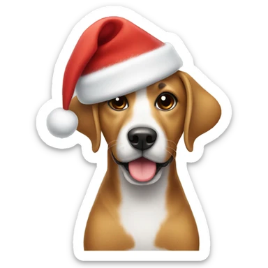 Dog wear a Christmas Hat sticker