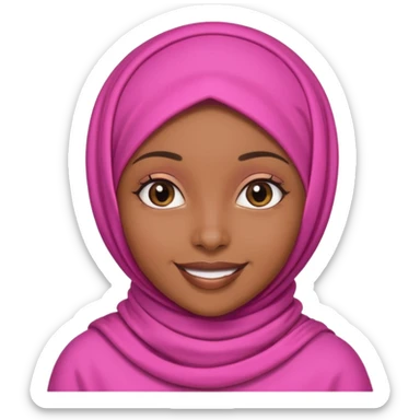 Brownskin black girl with pink hijab  sticker