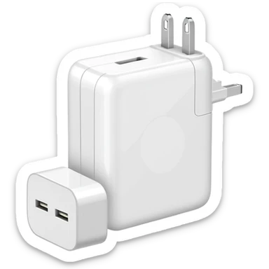 white phone charger sticker