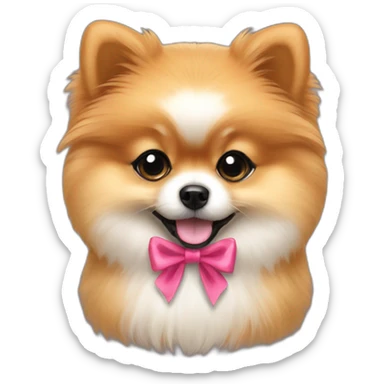 Pomeranian puppy bow sticker