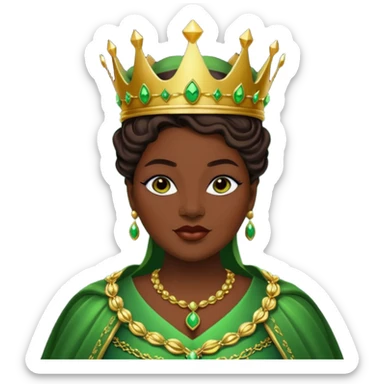 Green queen larger women sticker