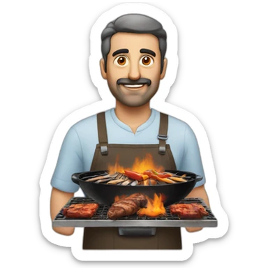 Armenian man an bbq sticker