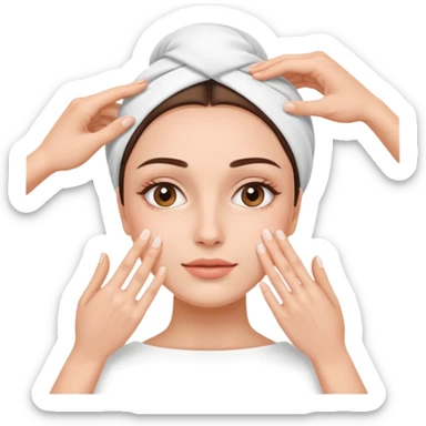 One per of Hands on another woman’s  face during facial treatment  sticker